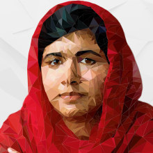 Malala. Retrato poligonal. Low poly. Un projet de Design graphique de Pablo Rebaque - 06.02.2020