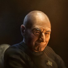 Star Trek Picard portrait. Ilustração digital e Ilustração de retrato projeto de Rubén Megido - 06.02.2020
