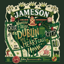 Jameson Whiskey. Traditional illustration, Graphic Design, Packaging, and Lettering project by Steve Simpson - 03.04.2015