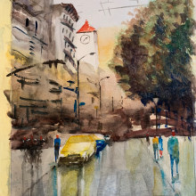 Mi Proyecto del curso: Paisajes urbanos en acuarela. Pintura em aquarela projeto de dsimon1 - 09.02.2020