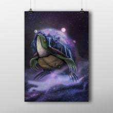 La Gran Tortuga A’Tuin. Traditional illustration, and Digital Illustration project by Meritxell Gil - 02.11.2020