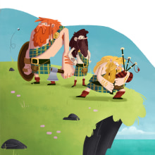 Highlanders. Traditional illustration project by Mamen Aran Cerezo - 02.15.2020