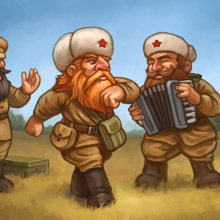Soldados enanos rusos. Traditional illustration, and Digital Illustration project by Rubén Megido - 02.20.2020