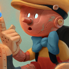 Steampunk Pinocchio . Un projet de Illustration numérique , et Conception de personnages 3D de Joel Santana - 20.11.2019