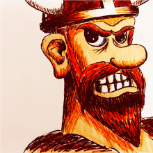 Vikingo. Traditional illustration, and Character Design project by Oscar Munguía - 02.20.2020