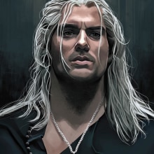 Geralt of Rivia . Ilustração digital e Ilustração de retrato projeto de Jorge Negrete Beltrán - 24.02.2020