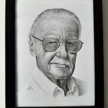 Stan Lee -tribute-. Desenho de retrato projeto de Jorge Negrete Beltrán - 26.02.2020