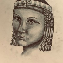 Retrato de Cleopatra. Desenho a lápis projeto de Ale Ubieta - 04.03.2020