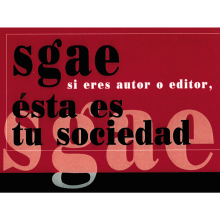 Cartel Sgae. Design de cartaz projeto de David Ruedas - 06.03.2020