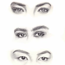 Bocetos de ojos. Ilustração tradicional, Desenho de retrato, e Desenho artístico projeto de Rosa García - 07.03.2020