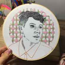 Mi Proyecto del curso: Creación de retratos bordados. Embroider project by Monserrat Moncada Merino - 03.17.2020