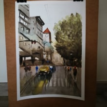 Mi Proyecto del curso: Paisajes urbanos en acuarela. Pintura em aquarela projeto de Marta - 18.03.2020