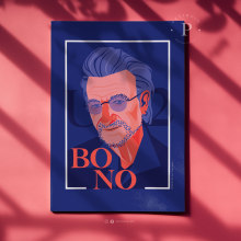 Bono U2. Traditional illustration, Vector Illustration, and Digital Illustration project by Teté Ganoza - 03.21.2020