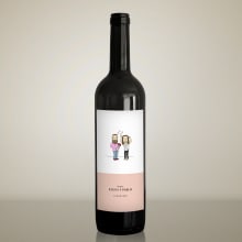 Etiqueta de vino para boda. Un proyecto de Ilustración tradicional de Guillermo García - 31.03.2020