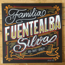 Letrero familiar - Fuentealba Silva. Un proyecto de Caligrafía, Lettering, H y lettering de Luis Rojas Villarroel - 05.03.2019