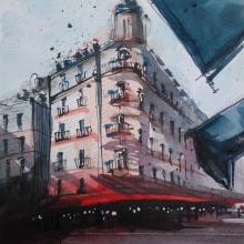 My project in Architectural Sketching with Watercolor and Ink course. Pintura em aquarela projeto de lhasa67 - 03.04.2020