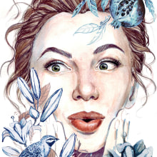 My project in Illustrated Portrait in Watercolor course. Un proyecto de Dibujo artístico de Darina Yaneva - 06.04.2020
