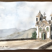 My project in Architectural Sketching with Watercolor and Ink course. Pintura em aquarela, e Brush Painting projeto de Kiros Kokkas - 01.04.2020