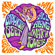 Sleeve and label art for "All Along the Watchtower" by Braunski Beet. Un proyecto de Ilustración tradicional, H y lettering de Marty Braun - 08.04.2020