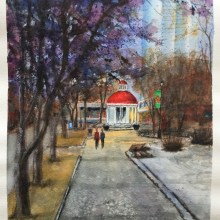 My project in Urban Landscapes in Watercolor course. Un proyecto de Brush Painting de Jacqueline - 08.04.2020