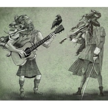 ILUSTRACIÓNES LUGH Música celta . Design de personagens, e Desenho digital projeto de LAURA VILLARROYA SANAHUJA - 09.04.2020