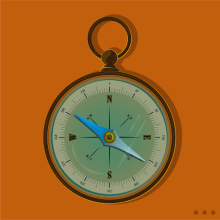 Crazy compass. Design, Ilustração tradicional e Ilustração digital projeto de Alice Millan - 09.04.2020