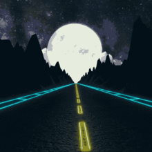 3D night highway neon. Een project van 3D-animatie van Marco Medrano - 09.04.2020