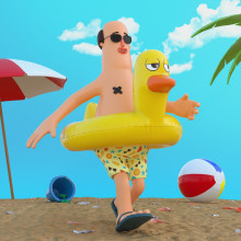 Animation 3D - Character beach. Projekt z dziedziny Animacja postaci i Animacje 3D użytkownika Marco Medrano - 10.04.2020