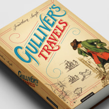 Portada del libro Gulliver's Travels. Design editorial, Caligrafia, Lettering, Lettering digital, H, e Lettering projeto de Javier Piñol - 11.04.2020
