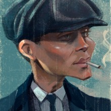 Tommy Shelby. Traditional illustration, and Digital Illustration project by Elysa Castro - 04.13.2020
