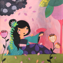Mi Proyecto es La japonesa "feliz en el jardín". Un proyecto de Ilustración tradicional de nsanabria - 13.04.2020