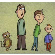  Ilustración de personajes con estilo: Familia disfuncional. Ilustração digital projeto de Angélica Díaz - 14.04.2020