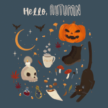 Hello Autumn - Gif. Un proyecto de Ilustración tradicional, Animación, Animación 2D e Ilustración digital de Sara Vilà Cardona - 14.04.2019