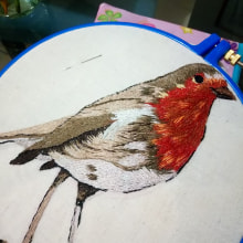 Mi Proyecto del curso: Pintar con hilo: técnicas de ilustración textil. Design, Arts, and Crafts project by Osa Polar - 04.15.2020