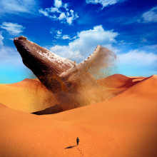 Desert Whale. Un proyecto de Diseño gráfico, Ilustración digital y Diseño digital de Cristian Alvarez - 16.04.2020