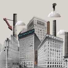 Ciudad Distópica Collage. Un proyecto de Ilustración tradicional, Diseño gráfico, Collage, Retoque fotográfico, Creatividad, Ilustración digital y Diseño digital de Wowtiful - 17.04.2020