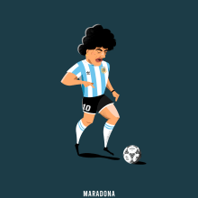 Maradona. Un proyecto de Diseño, Ilustración y Diseño de personajes de Alberto Camacho Gordaliza - 18.04.2020