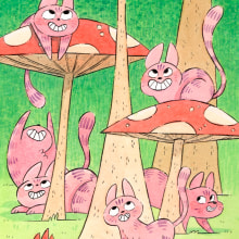 Alicia y los gatos. Children's Illustration project by Jimena S. Sarquiz - 04.20.2020
