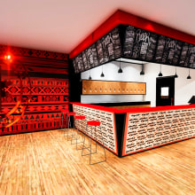 Diseño de interiores para restaurantes: Sirwisaquer Ancestral Pub. Un proyecto de Diseño, Arquitectura e Ilustración arquitectónica de Andrea Rubio Jaramillo - 21.04.2020