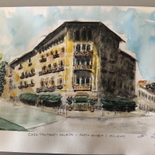 My project in Architectural Sketching with Watercolor and Ink course. Un proyecto de Pintura a la acuarela de Riccardo Pastore - 23.04.2020