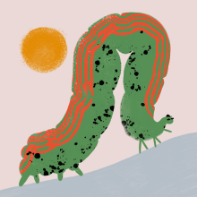 Undercover caterpillar. Traditional illustration, Drawing, Digital Illustration, and Digital Drawing project by Mafalda Maia - 04.03.2020