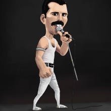 Freddie Mercury. Character Design, 2D Animation, and Concept Art project by Raúl Salguero Llorens - 04.29.2020