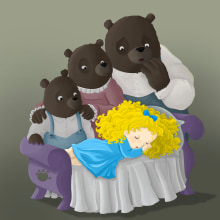 My project in Digital Painting for Characters: Goldielocks and 3 bears . Een project van Digitale illustratie van Vincent Dufailly - 29.04.2020
