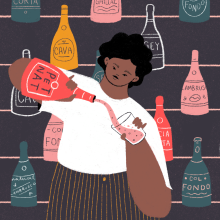 Punch - Sparkling Wine. Ilustração tradicional e Ilustração digital projeto de Carmela Caldart - 30.03.2020