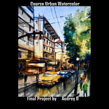 My project in Urban Landscapes in Watercolor course. Un proyecto de Pintura a la acuarela de Audrey Dugan - 30.04.2020