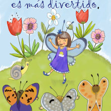 Portada Mariposas. Traditional illustration, Character Design, Editorial Design, Fine Arts, Graphic Design, Digital Illustration, and Children's Illustration project by Isabel Martín - 05.01.2020