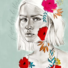 Mi Proyecto del curso: Retrato con lápiz, técnicas de color y Photoshop. Photo Retouching, Pencil Drawing, and Portrait Drawing project by Sandra Méndez Barrio - 05.03.2020