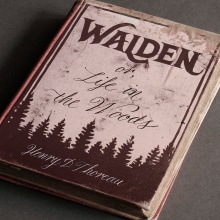 Cubierta de Walden or, Life in the Woods. Editorial Design, Graphic Design, Calligraph, Lettering, H, and Lettering project by Javier Piñol - 05.04.2020
