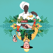 The Washington Post - Restaurants & climate change. Traditional illustration project by Martín Tognola - 11.24.2019