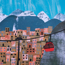 Mi Proyecto del curso: La Paz, Bolivia. Traditional illustration, and Collage project by Natalia - 05.10.2020